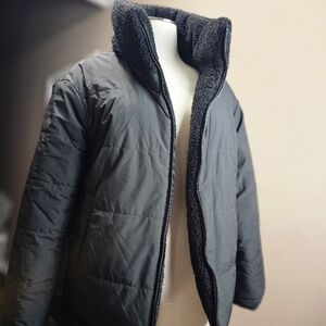 Black Puffer Jacket with Fleece Lining
